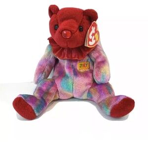 TY Beanie Baby - JULY the Birthday Bear (7.5 inch) - MWMTs Stuffed Animal Toy